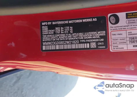 2025 Mini Hardtop Cooper S из США, поврежденный, VIN WMW23GD08S2W21820